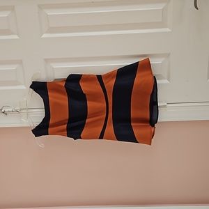 Burnt Orange and Navy Blue Top